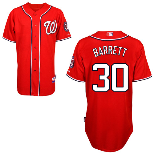 Aaron Barrett #30 MLB Jersey-Washington Nationals Men's Authentic Alternate 1 Red Cool Base Baseball Jersey